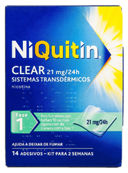 Niquitin Clear , 21 mg/24 h Saqueta 14 Unidade(s) Sist transder