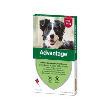 Advantage Cao Sol Uncao 2,5mlx4 10-25kg sol unção punctif VET