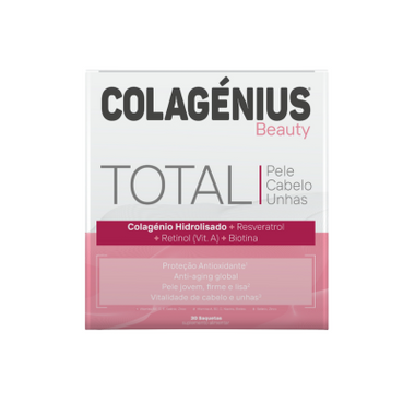 Colagénius Beauty Total Saq Morango X30, pó sol oral saq
