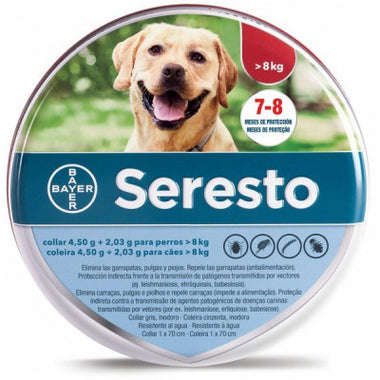 Seresto Coleira 4,50g+2,03g Cao > 8kg coleira