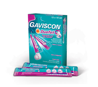 Gaviscon Duefet, 500/213/325 mg x 12 susp oral saq