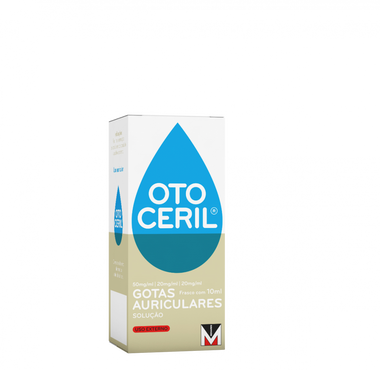 Otoceril , 50 mg/ml + 20 mg/ml + 20 mg/ml Frasco 10 ml Gta auric sol