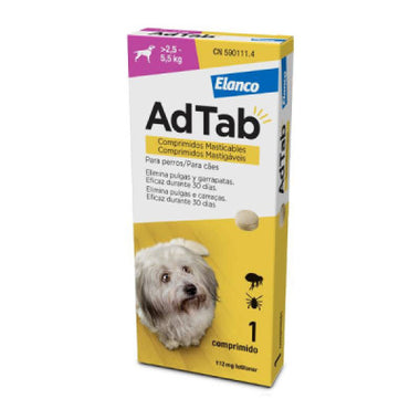 AdTab Comp 112Mg Cão >2,5-5,5Kg, 112 mg comp mast VET