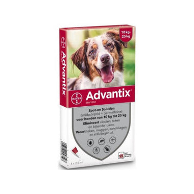 Advantix Cao Sol Uncao 2,5mlx4 10-25kg, 250/1250 mg sol unção punctif VET