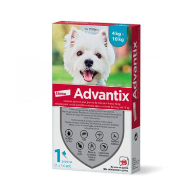 Advantix Cao Sol Uncao 1mlx4 4-10 Kg, 100/500 mg sol unção punctif VET