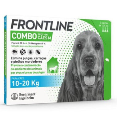 Frontline Combo Sol Cao 10-20kg 1,34mlx3 sol unção punctif VET