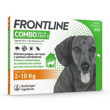Frontline Combo Sol Cao 2-10kg 0,67mlx3  sol unção punctif VET