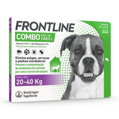 Frontline Combo Sol Cao 20-40kg 2,68mlx3 sol unção punctif VET