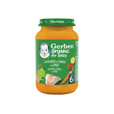 Gerber Bio Cenoura/Tomate/Peru 190G 6M+