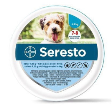 Seresto Coleira 1,25g+0,56g Cao Ate 8kg coleira